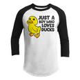 Cute Duck Just A Boy Who Loves Ducks Youth Raglan Shirt