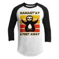 Funny Cute Sloth Yoga Namastay Social 863 Shirt Youth Raglan Shirt