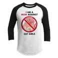 I Am A Mom Against Cat Girls Youth Raglan Shirt