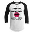 Libra Girl Birthday I Am A Libra Girl I Dont Have An Inside Voice Youth Raglan Shirt