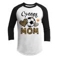 Soccer Mom Game Day Cheer Mom Leopard Mothers Day Youth Raglan Shirt