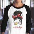 Baseball Softball Momlife Mom Messy Bun Afro Mom Mothers Day Youth Raglan Shirt