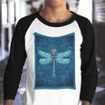 Dragonfly With Floral Vintage Youth Raglan Shirt