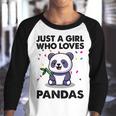 Funny Just A Girl Who Loves Pandas 651 Shirt Youth Raglan Shirt