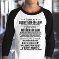 I Am A Lucky Son In Law Because I Have A Freaking Awesome Mother In Law V2 Youth Raglan Shirt