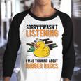 I Was Thinking About Rubber Ducks Youth Raglan Shirt