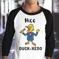 Nice Duckxedo Duck Puns Quack Puns Duck Jokes Puns Funny Duck Puns Duck Related Puns Youth Raglan Shirt