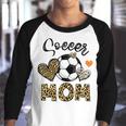 Soccer Mom Game Day Cheer Mom Leopard Mothers Day Youth Raglan Shirt