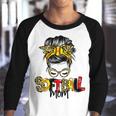 Softball Mom Leopard Messy Bun Ball Mom Mothers Day Youth Raglan Shirt