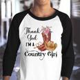Thank God Im A Country Girl Youth Raglan Shirt