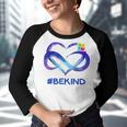 Be Kind Autism Awareness Heart Autism Awareness Month Youth Raglan Shirt