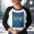 Dragonfly With Floral Vintage Youth Raglan Shirt