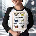 Funny The Butterfly Diversity Is Beatifull Tshirt Youth Raglan Shirt