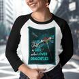 Just A Girl Who Loves Dragonfly Youth Raglan Shirt