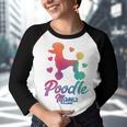 Poodle Mama Colorful Poodle Dog Mom Youth Raglan Shirt