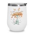 Frog On Flowers Nature Flower Leaves Petals Wine Tumbler