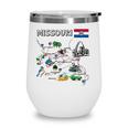 Map Of Missouri Landmarks Major Cities Roads Flag Wine Tumbler