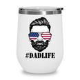 Womens Dad Life Sunglasses American Flag Fathers Day 4Th Of July Wine Tumbler