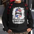 All American Bonus Mom 4Th Of July Messy Bun Proud Merica Sweatshirt Gifts for Old Men