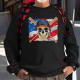 Baseball Skull 4Th Of July American Player Usa Flag Sweatshirt Gifts for Old Men