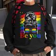 Be You Pride Lgbtq Gay Lgbt Ally Rainbow Flag Woman Face Sweatshirt Gifts for Old Men