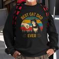 Best Cat Dad Ever Paw Fist Bump Fit Vintage Retro Gift Daddy Sweatshirt Gifts for Old Men
