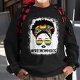 Black Womens Free Mom Hugs Messy Bun Lgbt Pride Rainbow Sweatshirt Gifts for Old Men