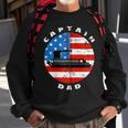 Captain Dad Pontoon Boat Retro Us Flag 4Th Of July Boating Zip Sweatshirt Gifts for Old Men