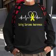 Ewings Sarcoma Awareness Heartbeat Yellow Ribbon Ewings Sarcoma Ewings Sarcoma Awareness Sweatshirt Gifts for Old Men