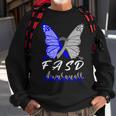 Fasd Awareness Butterfly Blue And Grey Ribbon Fetal Alcohol Spectrum Disorder Fetal Alcohol Spectrum Disorder Awareness Sweatshirt Gifts for Old Men