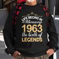 February 1963 Birthday Life Begins In February 1963 V2 Sweatshirt Gifts for Old Men