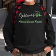 Fighter Adrenal Cancer Warrior Heartbeat Green Ribbon Adrenal Cancer Adrenal Cancer Awareness Sweatshirt Gifts for Old Men