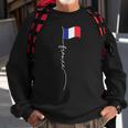 France Signature Flag Pole - Elegant Patriotic French Flag Sweatshirt Gifts for Old Men