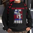Fully Vaccinated By The Blood Of Jesus Christian USA Flag Sweatshirt Gifts for Old Men