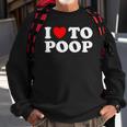Funny Red Heart I Love To Poop Sweatshirt Gifts for Old Men