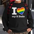 Gay Dads I Love My 2 Dads With Rainbow Heart Sweatshirt Gifts for Old Men