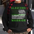 Glaucoma Warrior Usa Flag United States Flag Green Ribbon Glaucoma Glaucoma Awareness Sweatshirt Gifts for Old Men