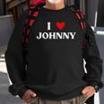 I Heart Johnny Red Heart Sweatshirt Gifts for Old Men