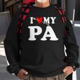 I Love My Pa With Heart Fathers Day Wear For Kid Boy Girl Sweatshirt Gifts for Old Men