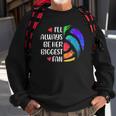 Ill Always Be Her Biggest Fan Volleyball Mom Volleyball Dad Sweatshirt Gifts for Old Men