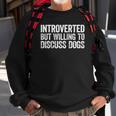 Introverted But Willing To Discuss Dogs Introvert Raglan Baseball Tee Sweatshirt Gifts for Old Men