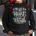 Ive Got A Good Heart But This Mouth Funny Humor Women Sweatshirt Gifts for Old Men