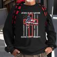 Jesus Is My Savior Riding Is My Therapy Us Flag Sweatshirt Gifts for Old Men