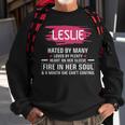 Leslie Name Gift Leslie Hated By Many Loved By Plenty Heart On Her Sleeve Sweatshirt Gifts for Old Men