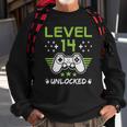 Level 14 Unlocked Funny 14Th Birthday Sweatshirt Gifts for Old Men