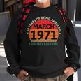 March 1971 50 Years Old Retro Vintage 50Th Birthday Sweatshirt Gifts for Old Men