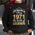 May 1971 Birthday Life Begins In May 1971 V2 Sweatshirt Gifts for Old Men