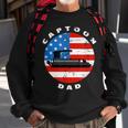 Mens Captoon Dad Pontoon Boat Captain Us Flag 4Th Of July Boating Sweatshirt Gifts for Old Men