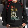 Mens Eat Sleep Disc Golf Repeat Funny Frisbee Sport Vintage Retro Sweatshirt Gifts for Old Men