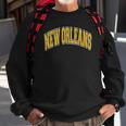 New Orleans Louisiana Varsity Style Amber Text Sweatshirt Gifts for Old Men